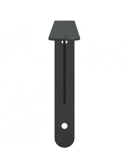 Staffe per Mensola 4 pz 30x2,5x15,5 cm in Acciaio Inox Nero