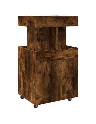 Carrello Bar Rovere Fumo 50x41x89 cm in Legno Multistrato