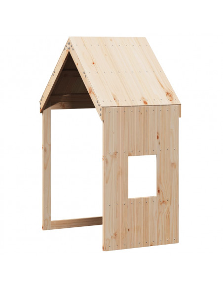 Letto a Castello con Tetto 80x200 cm in Legno Massello di Pino
