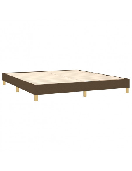 Letto a Molle Materasso e LED Marrone Scuro 160x200 cm Tessuto
