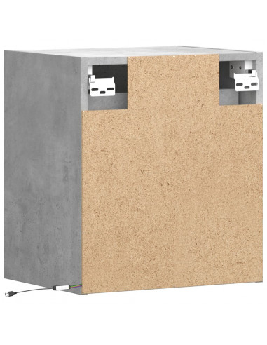 Mobile TV a Parete con Luci LED Grigio Cemento 41x31x45 cm