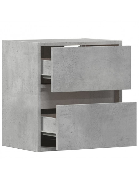 Mobile TV a Parete con Luci LED Grigio Cemento 41x31x45 cm