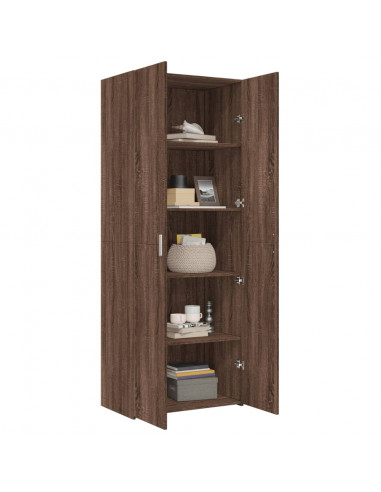 Credenza Rovere Marrone 70x42,5x185 cm in Legno Multistrato