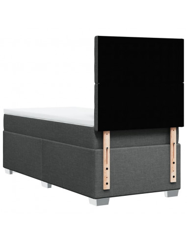 Giroletto a Molle con Materasso Grigio Scuro 80x200 cm Tessuto