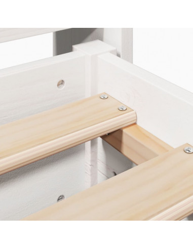 Letto senza Materasso Bianco 140x200 cm Legno Massello di Pino