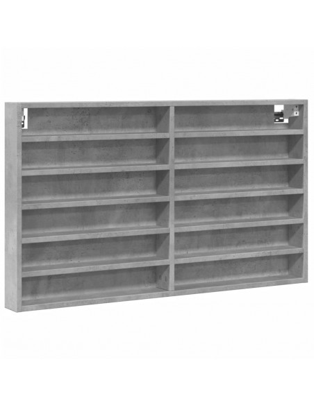 Armadietto Vetrina Grigio Cemento 100x8,5x58 cm Multistrato
