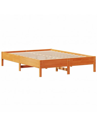 Letto senza Materasso Marrone Cera 140x190 cm in Legno di Pino