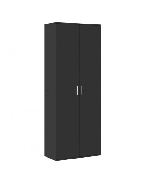 Credenza Nero 70x35x180 cm in Legno Multistrato
