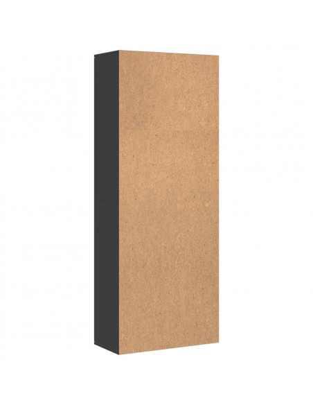 Credenza Nero 70x35x180 cm in Legno Multistrato