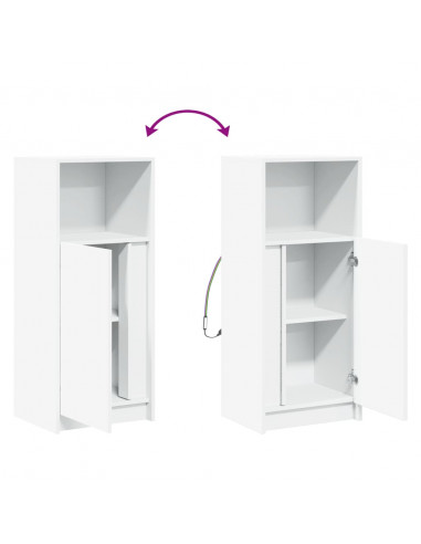 Credenza con LED Bianca 42,5x34x100 cm in Legno Multistrato