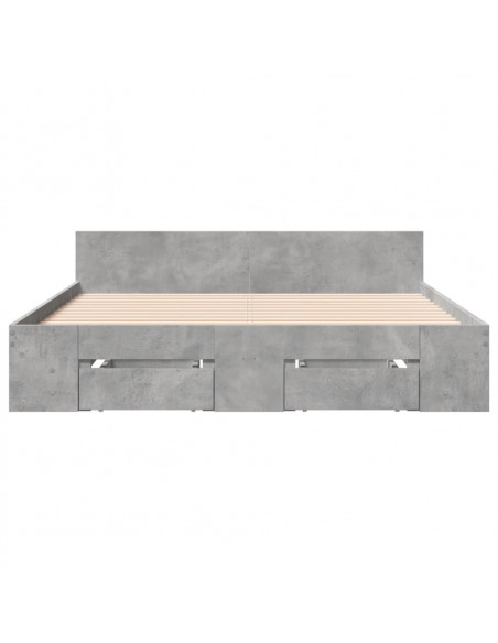 Giroletto Cassetti Grigio Cemento 120x200 cm Legno Multistrato