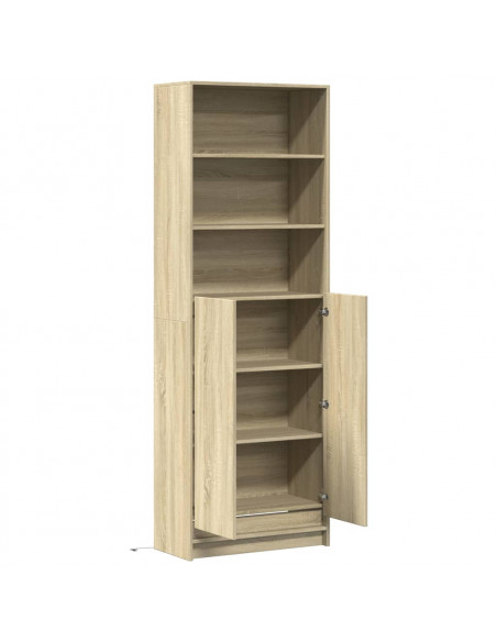 Credenza con LED Rovere Sonoma 69x32,5x200 cm in Truciolato