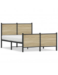 Giroletto con Testiera&Pediera Metallo Rovere Sonoma 120x190 cm 2