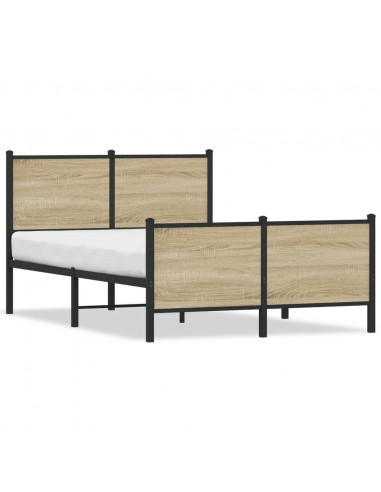 Giroletto con Testiera&Pediera Metallo Rovere Sonoma 120x190 cm