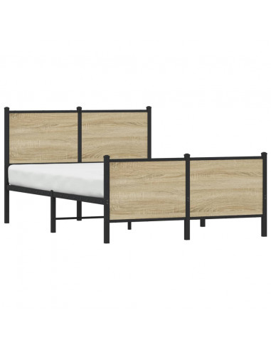 Giroletto con Testiera&Pediera Metallo Rovere Sonoma 120x190 cm