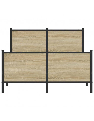Giroletto con Testiera&Pediera Metallo Rovere Sonoma 120x190 cm