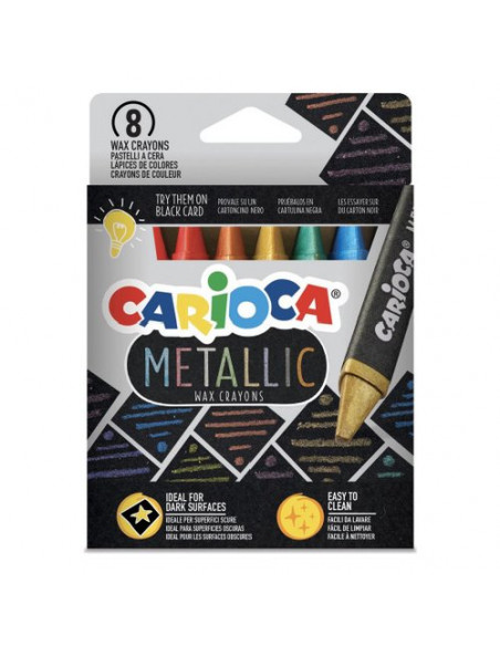 Pastelli a cera Carioca 43163 METALLIC Triangolare Colori assortiti me