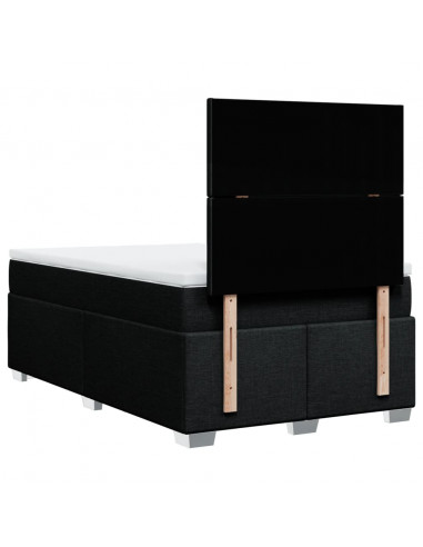 Giroletto a Molle con Materasso Nero 120x190 cm in Tessuto