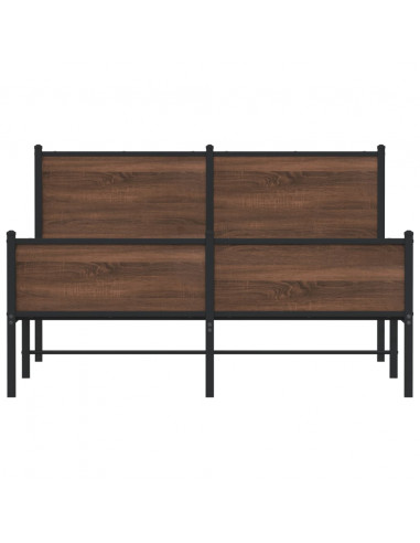 Giroletto Testiera e Pediera Metallo Rovere Marrone 140x190 cm