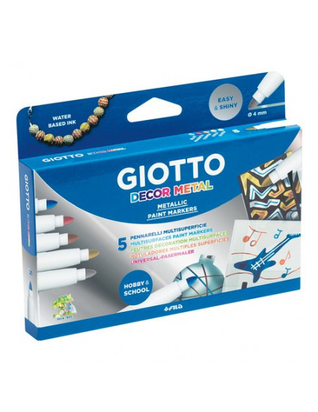 Pennarelli disegno Fila 452900 GIOTTO Metal Colori assortiti metal