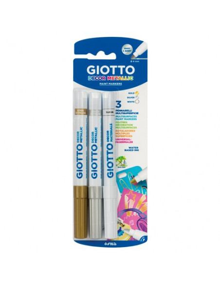 Pennarelli disegno Fila F014700 GIOTTO Decor Metallic Multisurfaces Bi