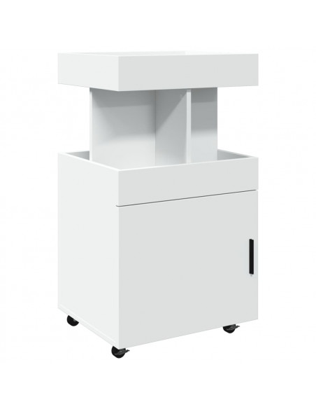 Carrello Bar Bianco 50x41x89 cm in Legno Multistrato