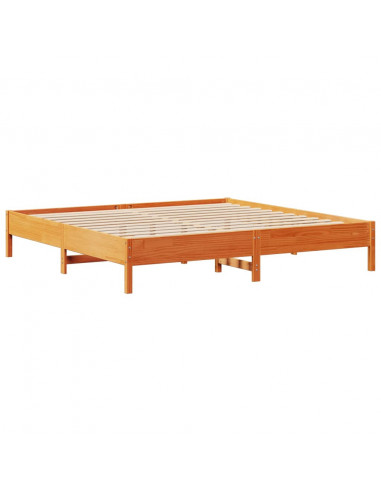 Letto senza Materasso Marrone Cera 180x200 cm in Legno di Pino