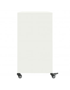 Credenza Bianca 100,5x39x72 cm in Acciaio Laminato a Freddo 2