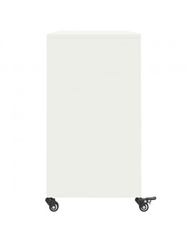 Credenza Bianca 100,5x39x72 cm in Acciaio Laminato a Freddo