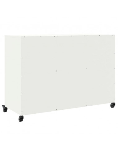 Credenza Bianca 100,5x39x72 cm in Acciaio Laminato a Freddo