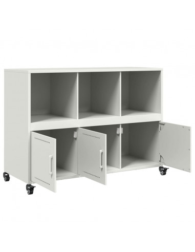 Credenza Bianca 100,5x39x72 cm in Acciaio Laminato a Freddo