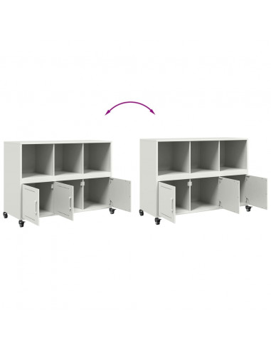 Credenza Bianca 100,5x39x72 cm in Acciaio Laminato a Freddo