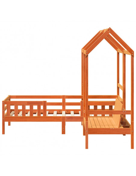 Giroletto con Panca e Tetto Cera 80x200 cm Legno Massello Pino