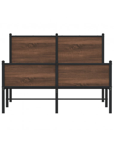 Giroletto Testiera e Pediera Metallo Rovere Marrone 120x190 cm