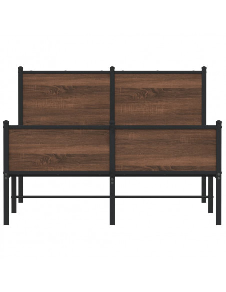 Giroletto Testiera e Pediera Metallo Rovere Marrone 120x190 cm