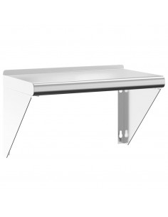 Mensola a Muro 50x30x31 cm Argento in Acciaio Inossidabile 2