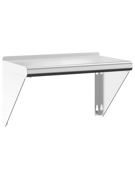 Mensola a Muro 50x30x31 cm Argento in Acciaio Inossidabile
