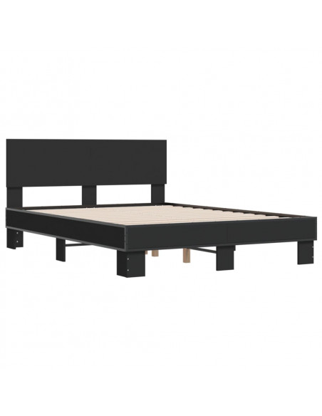 Giroletto Nero 120x190 cm in Legno Multistrato e Metallo