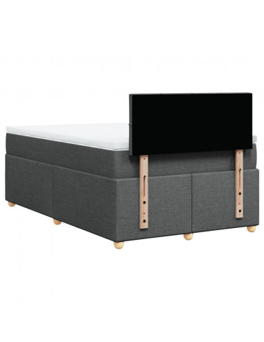 Giroletto a Molle con Materasso Grigio Scuro 120x200 cm Tessuto