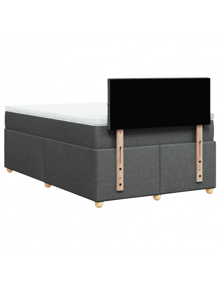 Giroletto a Molle con Materasso Grigio Scuro 120x200 cm Tessuto