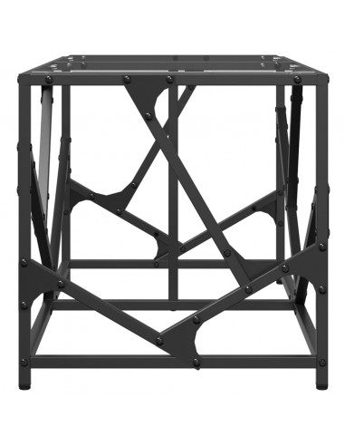 Tavolini con Piano Vetro Trasparente 2 pz 78,5x40x41 cm Acciaio