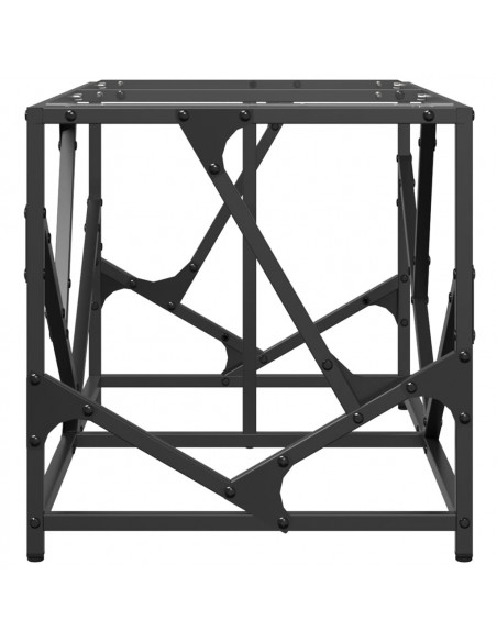 Tavolini con Piano Vetro Trasparente 2 pz 78,5x40x41 cm Acciaio