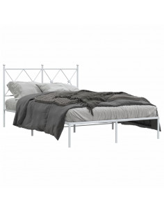 Giroletto con Testiera Metallo Bianco 120x190 cm 2