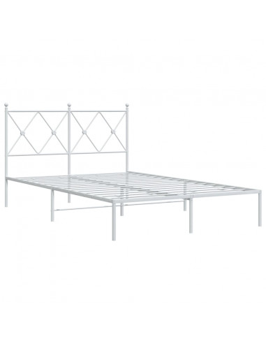 Giroletto con Testiera Metallo Bianco 120x190 cm