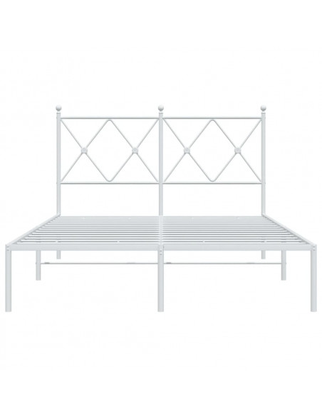 Giroletto con Testiera Metallo Bianco 120x190 cm