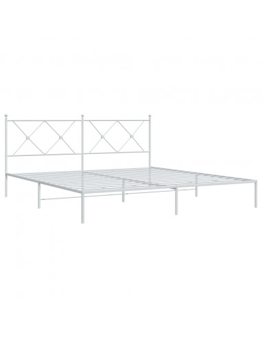 Giroletto con Testiera Metallo Bianco 180x200 cm