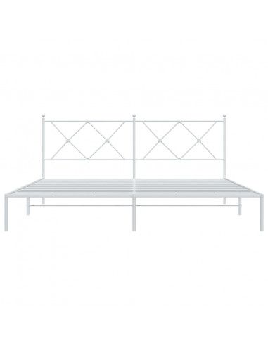 Giroletto con Testiera Metallo Bianco 180x200 cm