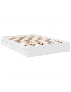 Giroletto con Cassetti Bianco 150x200 cm in Legno Multistrato 2