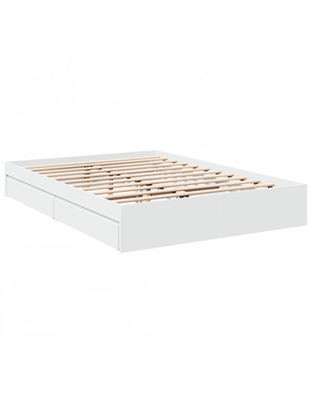 Giroletto con Cassetti Bianco 150x200 cm in Legno Multistrato