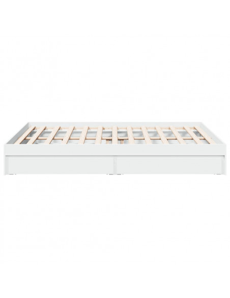 Giroletto con Cassetti Bianco 150x200 cm in Legno Multistrato